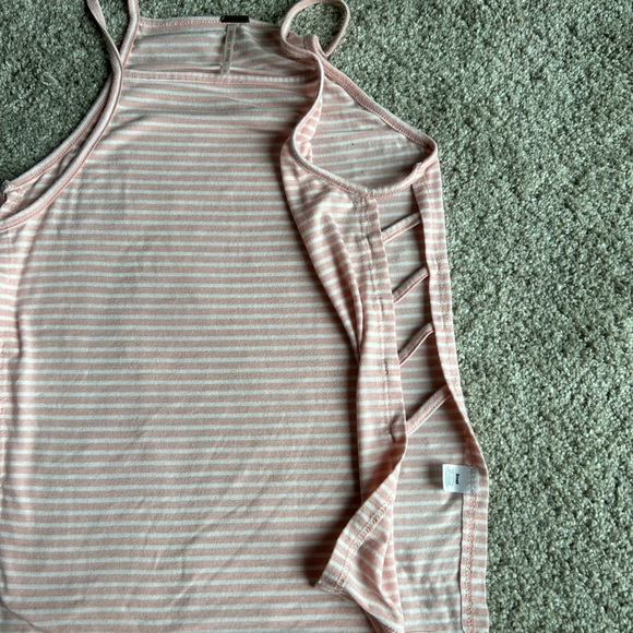 Pink& white stripped tank top - Picture 2 of 3